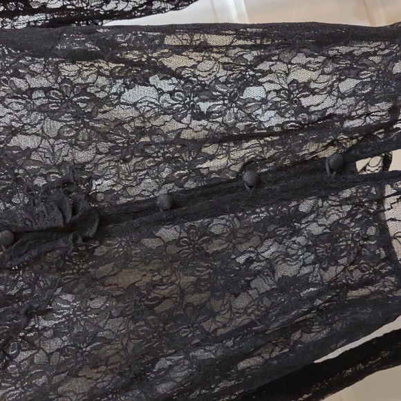 Black Stretch Lace Blouse - Picture 3 of 7